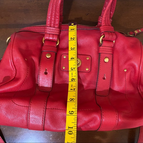 Marc By Marc Jacobs Leather Red Crossbody Shoulder Hand Bag With Gold Hardware - Picture 13 of 15